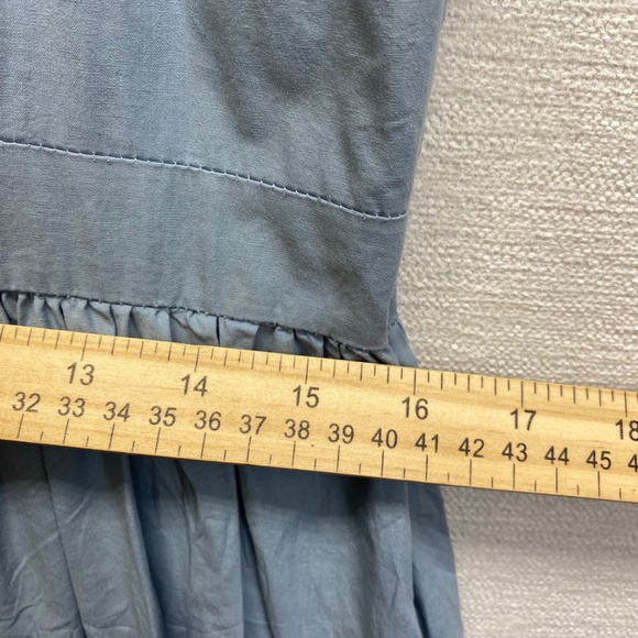 Umgee USA Women Blue Tiered Midi Dress Square Neck Sleeveless Cotton Blend Sz M - Picture 8 of 9